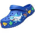 Girls Boys Clogs Shoes Cartoon Slides Sandals Little Kid's Slip-on Garden shoes Lightweight Beach Pool Shower Slippers, Royal Blue