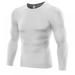 Mens Compression Under Base Layer Top Long Sleeve Tights Sports Running T-shirts White L