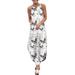 Women's Summer Floral Printed Halter Maxi Dress Beach Holiday Sleeveless Long Sundress