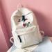 Women Backpack Floral Rose Embroidery Zipper High Capacity Multifunction Teenagers Schoolbag Knapsack