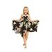 Girl Gypsy Uneven Bottom Hawaiian Luau Dress in Black Hibiscus Size 8