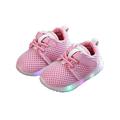 Aunavey Kids Boys Girls Breathable LED Light Up Knit Luminous Flashing Sneakers for Children Unisex Slip On Shoes