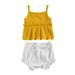 ZIYIXIN Newborn Baby Girls 2-piece Outfit Set Solid Color Tank Top Shorts Set for Kids Girls