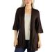 24seven Comfort Apparel Open Front Elbow Length Sleeve Womens Cardigan, R011309, Made in USA