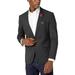 Azaro Uomo Men's Blazer Suit Sports Jacket Slim Casual Stylish, Satin Black, Medium