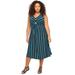 Catherines Women's Plus Size Midnight Medallion Twist Fit & Flare Dress