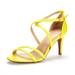 Dream Pairs Women's Ankle Strap High Heel Sandals Dress Shoes Wedding Party Gigi Yellow/Pu Size 7