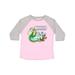 Inktastic Reading is Magical Dragon Green Dragon with Book Toddler Short Sleeve T-Shirt Unisex Pink and Heather 5/6T