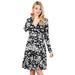 Long and Short Sleeve Wrap Dresses for women Reg and Plus Size Skater Swing Dress - Made in USA