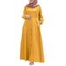 ZANZEA Women Muslim Long Shirt Dress Baggy Arab Islamic Button Down Party Holiday Maxi Dress Kaftan