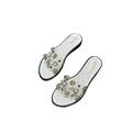 LUXUR Women Summer Stylish Transparent Rivet Solid Color Casual Flat Shoes