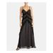 RACHEL ROY Womens Black Ruffled Floral Spaghetti Strap V Neck Maxi Empire Waist Dress Size 0