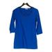 Liz Claiborne York Top Sz XXS 3/4 Sleeve w/ Crochet Neck Tunic Blue A256402