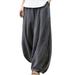 Women Cotton Linen Bloomers LoungePants Long Baggy Sports Dance Harem Pants Ladies Loose Yoga Baggy Casual Pilates Pants