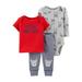 Child of Mine by Carter's Baby Boy Outfit Long Sleeve Bodysuit, T-Shirt & Pants, 3-Piece