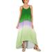 Summer Maxi Dresses for Women Tie Dye Beach Sundress Long Dress V Neck Casual Dresses Striped Cocktail Evening Party Backless Sexy Cami Dress Witk Pocket