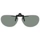 Polarized Clip-on Flip-up Plastic Sunglasses - Oval - 54mm Wide X 39mm High (122mm Wide) - Polarized Grey Lens