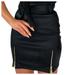 Bouanq Women's Basic High Waist Faux Leather Bodycon Mini Pencil Skirt PU Zipper Short Skinny A-Line Skirts