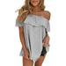 Beach Casual Cold Shoulder Blouses Tops For Women Pleated Ruffled Tunic T-Shirts Tops Oversized Kaftan Baggy Blouse Tee Tops Loungewear