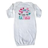 Inktastic I Love My Father Pink and Blue Fox with Hearts Newborn Layette Unisex