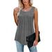 Spftem Womens Sleeveless Lace Active Tank Tops Ruffle Loose Tunic Blouse Shirt Blouse