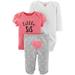 Child of Mine by Carter's Baby Girl Outfit Long Sleeve Bodysuit, T-Shirt & Pants, 3-Piece