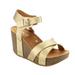 Refresh MARA-05 Women's Ankle Strap Comfort Criss Cross Platform Wedge Sandal (11, champagne)