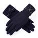 Women Winter Cute Button Warmer Mitts Full Finger Women Cashmere Gloves