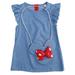StylesILove Baby Girl Ruffle Sleeve Shabby Denim Dress and Cross Body Mini Coin Bag 2 pcs Blue Outfit