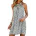 Sexy Dance S-5XL Sleeveless Summer Dresses for Trendy Ladies Casual Loose Tie Dye Beach Sundress Comfort A Line Dress Gray 4XL(US 20-22)