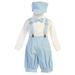 Little Boys Light Blue Suspenders Short Pants Hat Outfit Set 3T