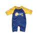 Carters Infant Baby Boys Blue & Gold Big Guy Football Cotton Romper Jumpsuit