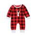 Meihuida Baby Boy Girl Plaid Jumpsuit Toddler Newborn Long Sleeve Romper