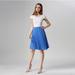 Women Stretch Waist Flared Mini Skater Skirt Casual Pleated Skirts