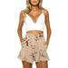 MERSARIPHY Lady Floral Chiffon High Waist Bandage Casual Shorts