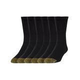 Gold Toe Men's Sport 656 Cotton Short Crew Socks - 6 Pack, Black, Large