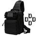 Neasyth Tactical Sling Bag Backpack Shoulder Chest Bag Outdoor Travel Hiking for Men (Black with D-Ring Clips)