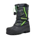 Dream Pairs Big Kid Kamick Black N.Green Mid Calf Waterproof Winter Snow Boots Size 5 M Us Big Kid