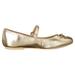 Janie and Jack Ankle Strap Bow Flat (Toddler/Little Kid/Big Kid) Gold
