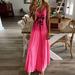 Women's Casual Loose Strap Dress Colors Summer Sexy Boho Bow Camis Befree Maxi Dress Plus Sizes Big Large Dress Letter Print Dress