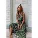 New Women's Summer Sleeveless Polka Dot Print Midi Dress Casual Dress A-Line Boho Elegant Beach Long Dress Crewneck Skirt