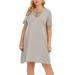 Avamo Summer Criss Cross V Neck Dress Ladies Short Sleeve Casual Plus Size L-4XL Sundress Women Solid Elegant Party Dress