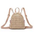 Woven Pearl Small Backpack Large Capacity Outdoor Casual Zipper Bag for Girls Students School Travel New