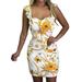 UKAP Women Casual Sleeveless Sundress Ladies Sexy Bodycon Tank Beach Backless Mini Dress White XXL(US 14-16)