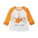 Infant Baby Kid Girl Halloween Unicorn Pumpking Ruffle Long Sleeve T Shirts Cotton Tops Baby Girls Clohtes