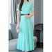 Junior Solid Colored Chiffon Without Belt Dress