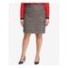 CALVIN KLEIN Womens Black Tweed Above The Knee Pencil Wear To Work Skirt Plus Size: 20W