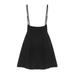 FANTADOOL Women Sleeveless adjustable Strapped Black Mini Pleated Dress Vestidos Camisole Dress XL