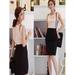 Women's M-3XL Elastic High Waist Stretch Cotton Knee Pencil Midi Skirt slim fit hip professional skirt