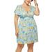 UKAP Womens Summer V Neck Bohemian Floral Print Mini Dress Plus Size Short Sleeve Wrap Beach Short Dress Party Cocktail Dress